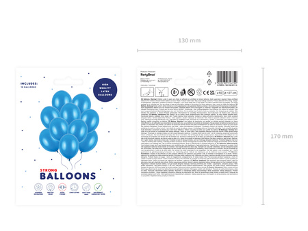 Balony Strong 27cm, Metallic Corn. Blue (1 op. / 10 szt.)