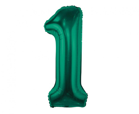 Balon foliowy , cyfra 1, zieleń butelkowa, 85 cm