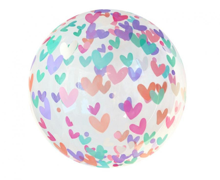 Balon Aqua - kryształowy, serduszka, 18"