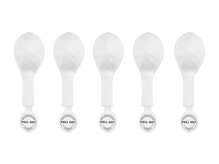 Balony LED 30 cm, biały (1 op. / 5 szt.)