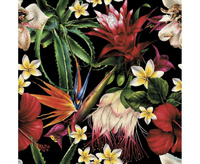Serwetki papierowe Paradise Flowers on Black, 33 x 33 cm,  20 szt.