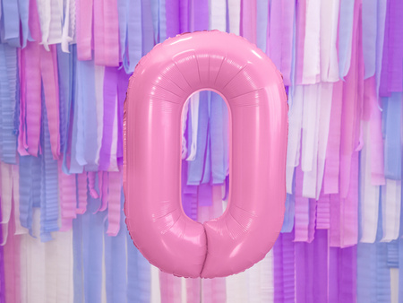 Balon foliowy Cyfra ''0'', 86cm, różowy