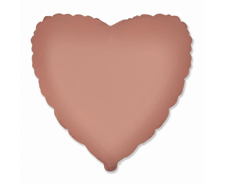 Balon foliowy 18" - Serce (matowe Vintage Rose)