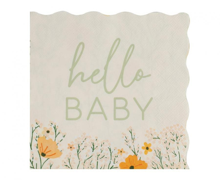 Serwetki papierowe Floral Hello Baby 33 x 33 cm, 17 szt.