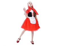 Zestaw dla dzieci Dziewczynka w czerwonym kapturze (sukienka, peleryna z kapturem), rozm. 110/120 cm