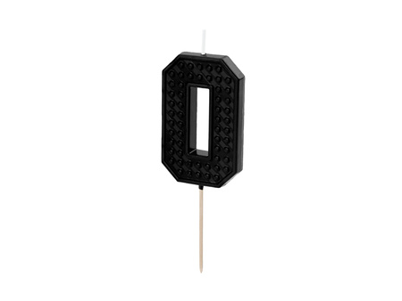 Świeczka urodzinowa Cyferka 0, 6 cm, czarny