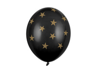 Balony 30cm, Gwiazdki, Pastel Black (1 op. / 50 szt.)