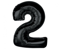 Balon foliowy Smart, cyfra 2, czarna, 92 cm