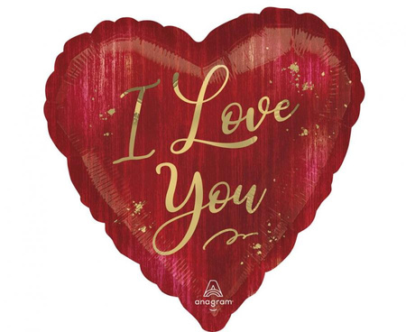 Balon foliowy 18" serce I love you rouge