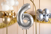 Balon foliowy Cyfra ''6'', 72cm, srebrny