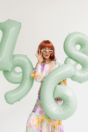 Balon foliowy Cyfra ''9'', 72cm, zieleń