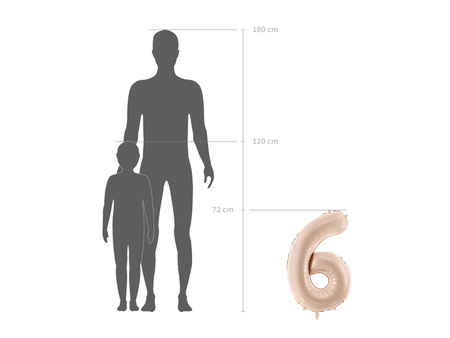 Balon foliowy Cyfra ''0', 72cm, ciemny beż