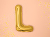 Balon foliowy Litera ''L'', 35cm, złoty