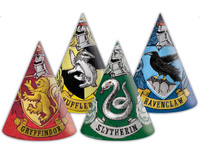 Czapeczki papierowe "Harry Potter Hogwarts Houses", 6 szt.