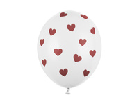 Balony 30cm, Serduszka, Pastel Pure White (1 op. / 50 szt.)