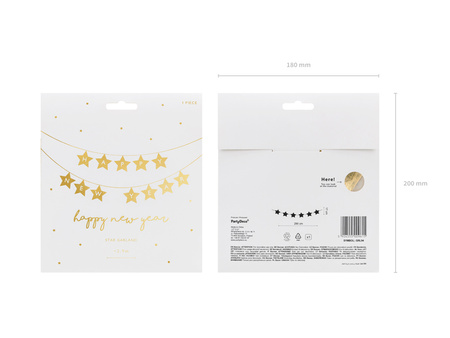 Baner Happy New Year gwiazdki, 290x17 cm