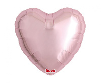 Balon foliowy, serce 18", Metallic Light Pink, 5 szt.