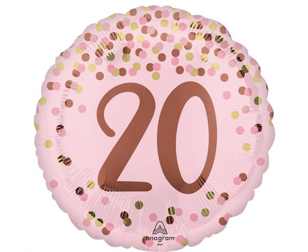 Balon foliowy 18" Pretty pink 20th birthday