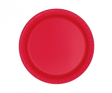 Talerzyki papierowe, czerwone, 18 cm, 8 szt.