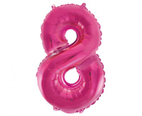 Balon foliowy "Cyfra 8", różowa, 35 cm