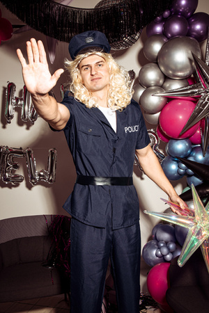 Strój Policjant, granatowy, rozmiar L