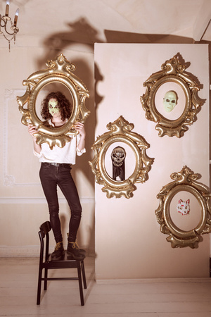 Maska Czaszka, 18.5x24.5cm, mix