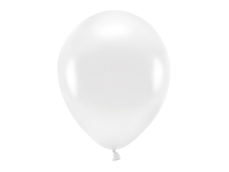 Balony Eco 30cm metalizowane, biały (1 op. / 100 szt.)