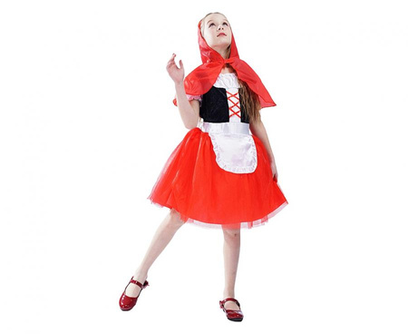 Zestaw dla dzieci Dziewczynka w czerwonym kapturze (sukienka, peleryna z kapturem), rozm. 110/120 cm