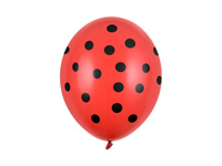 Balony 30cm, Kropki, Pastel Poppy Red (1 op. / 50 szt.)