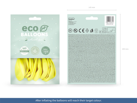 Balony Eco 26cm pastelowe, żółty (1 op. / 10 szt.)