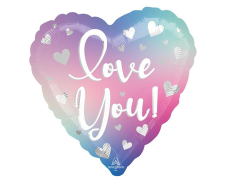 Balon foliowy Love You, ombre, zapakowany