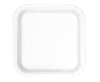 Talerzyki papierowe, białe, 18 cm, kwadratowe, 16 szt.