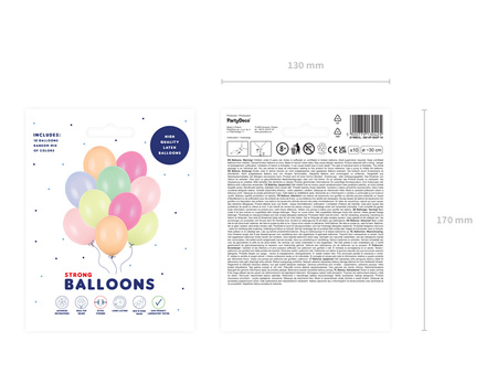 Balony Strong 30cm, Pastel Mix (1 op. / 10 szt.)