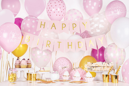 Balony 30cm, Kropki, Pastel Baby Pink (1 op. / 50 szt.)