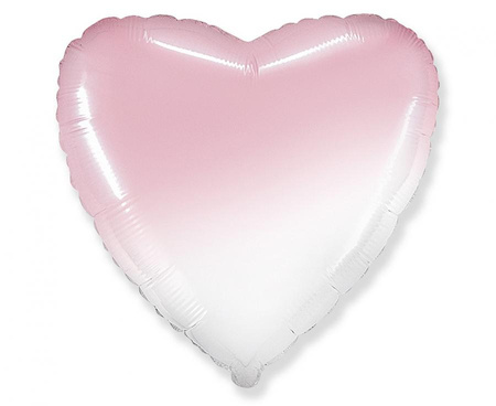 Balon foliowy 18" - Serce (gradient biało-różowy)