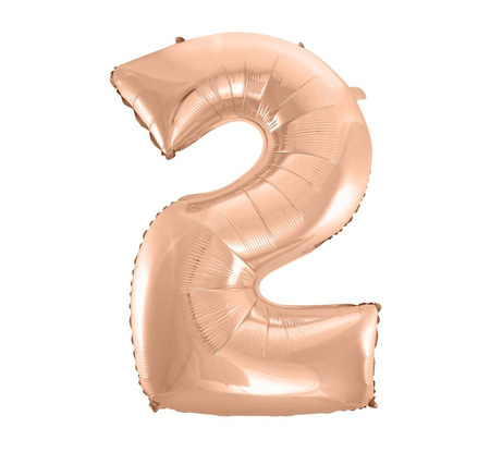 Balon foliowy "Cyfra 2", różowo-złota, 92 cm