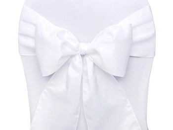 Szarfy na krzesło, biały, 0,15 x 2,75m (1 op. / 10 szt.)