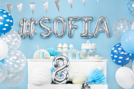 Balon foliowy Litera ''S'', 35cm, srebrny
