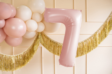 Balon foliowy Cyfra ''7'', 72cm, jasny różowy