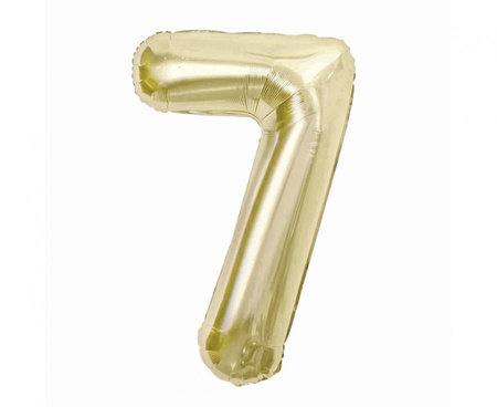 Balon foliowy , cyfra 7, szampańska, 85 cm