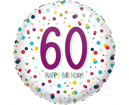 Balon foliowy 18" - Confetti Bday 60