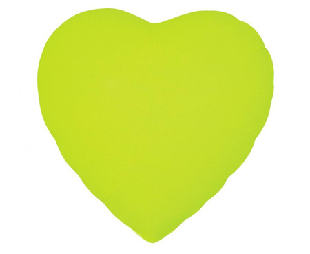 Balon foliowy Serce, fluor żółty, 18