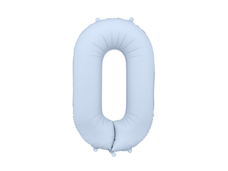 Balon foliowy Cyfra '0', 86cm, mglisty niebieski