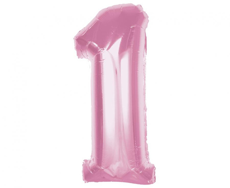 Balon foliowy Smart, cyfra 1, j. różowa, 92 cm