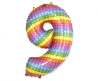 Balon foliowy - "Number 9" POP IT 69 cm