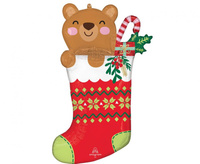 Balon foliowy SuperShape  Christmas Stocking, 55cm w x 81cm