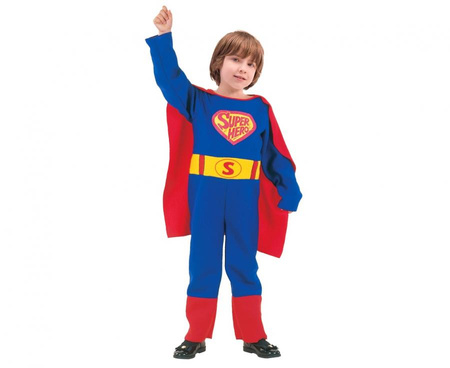 Zestaw dla dzieci Superbohater z peleryną (peleryna, kombinezon, pasek), rozm. 110/120 cm