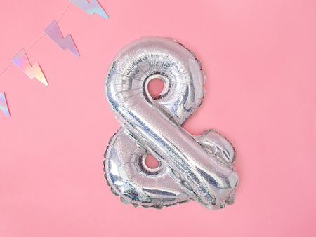 Balon foliowy &, 35cm, holograficzny