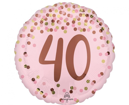 Balon foliowy 18" Pretty pink 40th birthday