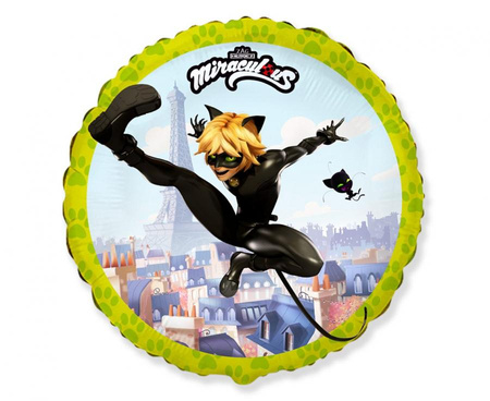 Balon foliowy 18" - "Miraculous - Cat Noir" (okrągły)